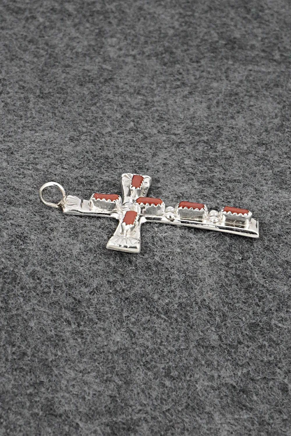 Coral & Sterling Silver Pendant - Verona Quam