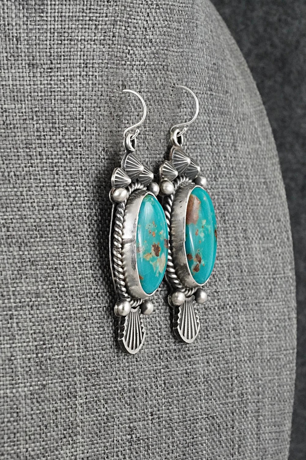 Turquoise & Sterling Silver Earrings - Michael Calladitto