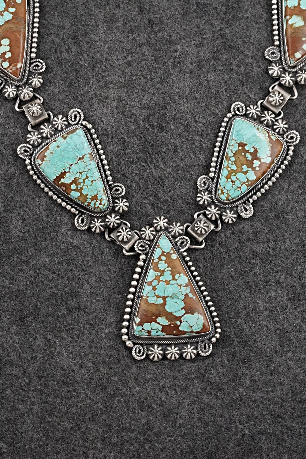 Turquoise & Sterling Silver Necklace and Earrings Set - Paul Livingston