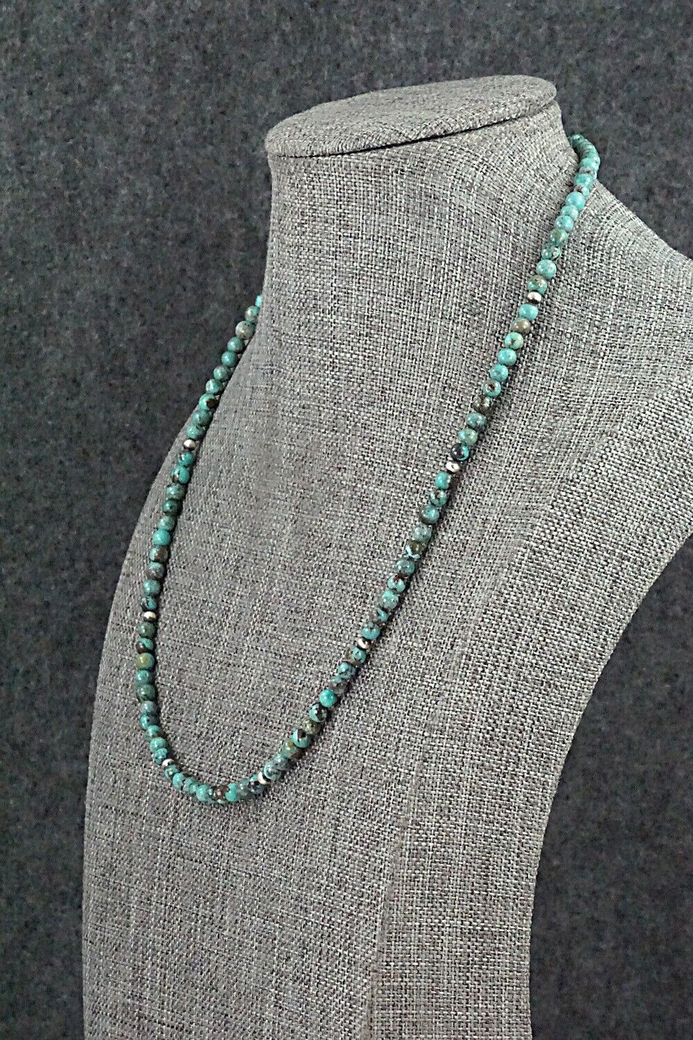 Turquoise & Sterling Silver Necklace 18" - Doreen Jake