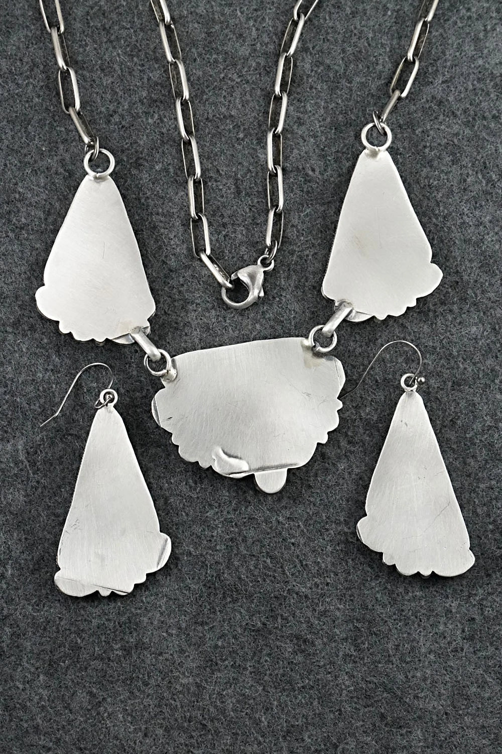 Turquoise & Sterling Silver Necklace and Earrings Set - Paul Livingston