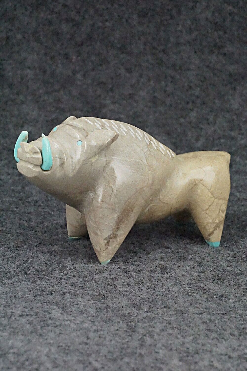 Warthog Zuni Fetish Carving - Enrike Leekya