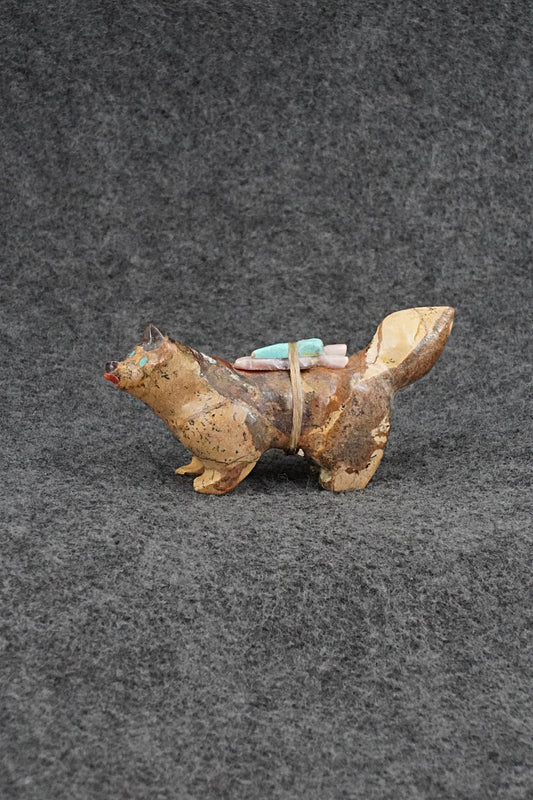 Wolf Zuni Fetish Carving - Freddie Leekya