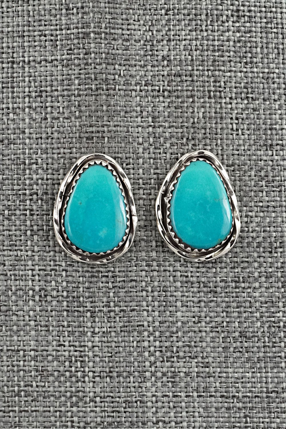 Turquoise & Sterling Silver Earrings - Ernest Hawthorne