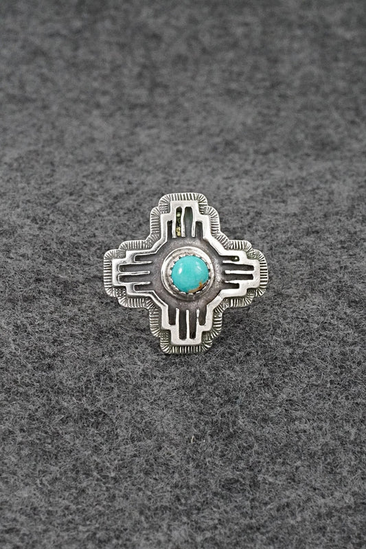 Turquoise and Sterling Silver Ring - Letricia Largo - Size 9