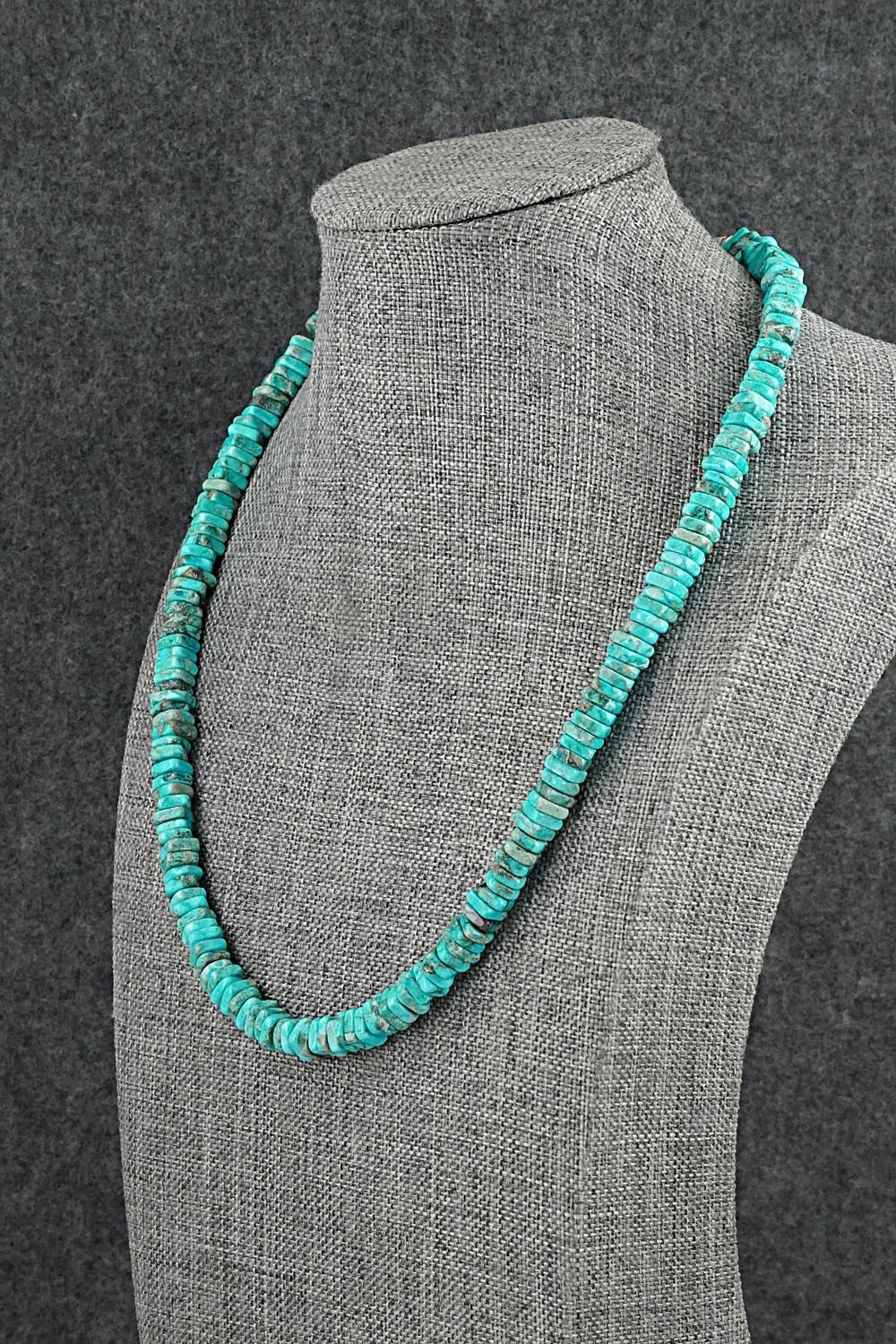 Turquoise & Sterling Silver Necklace 18" - Doreen Jake