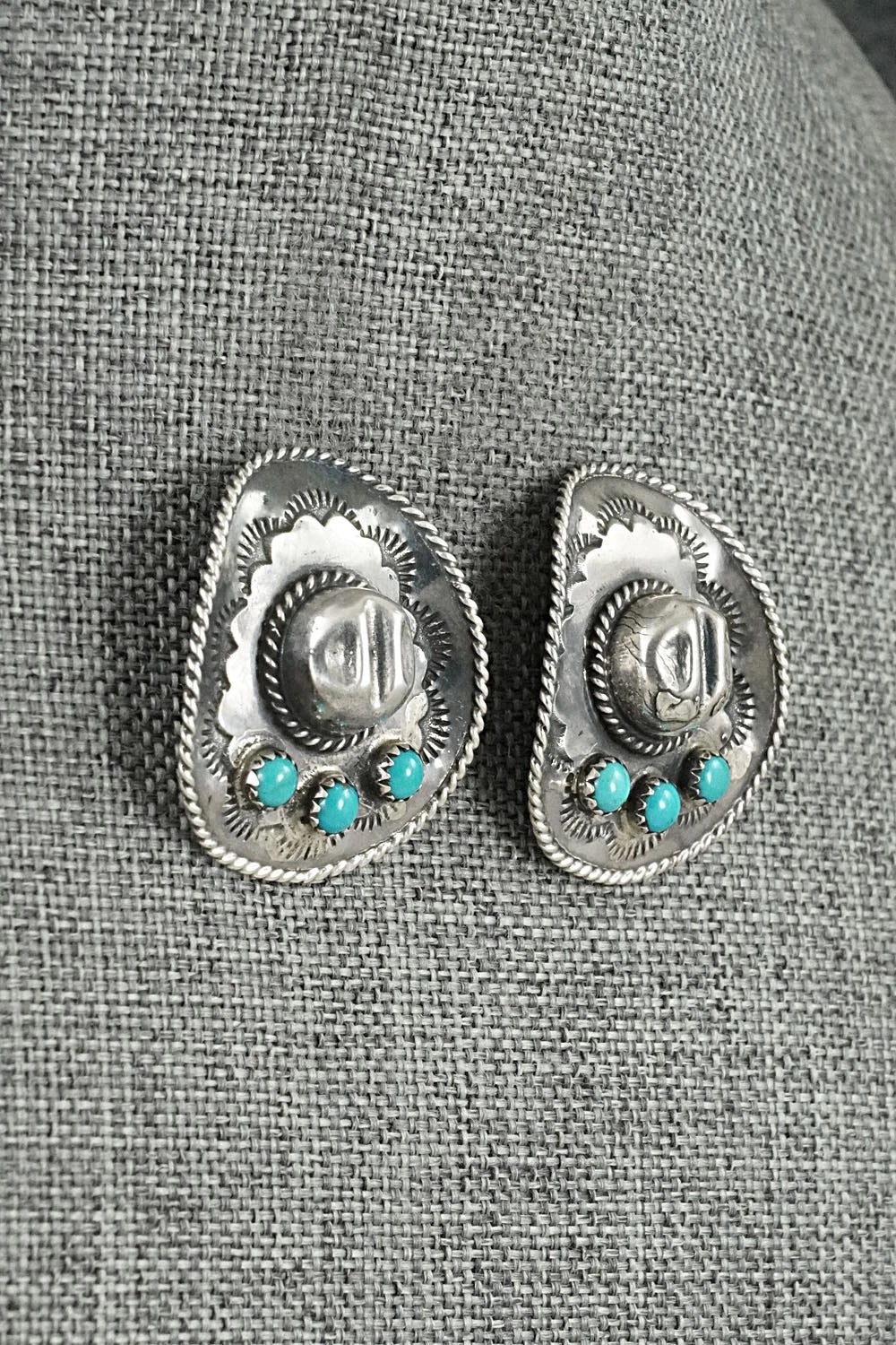 Turquoise & Sterling Silver Earrings - Bobby Platero