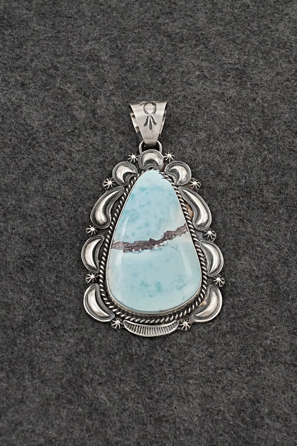 Turquoise & Sterling Silver Pendant - Raymond Delgarito