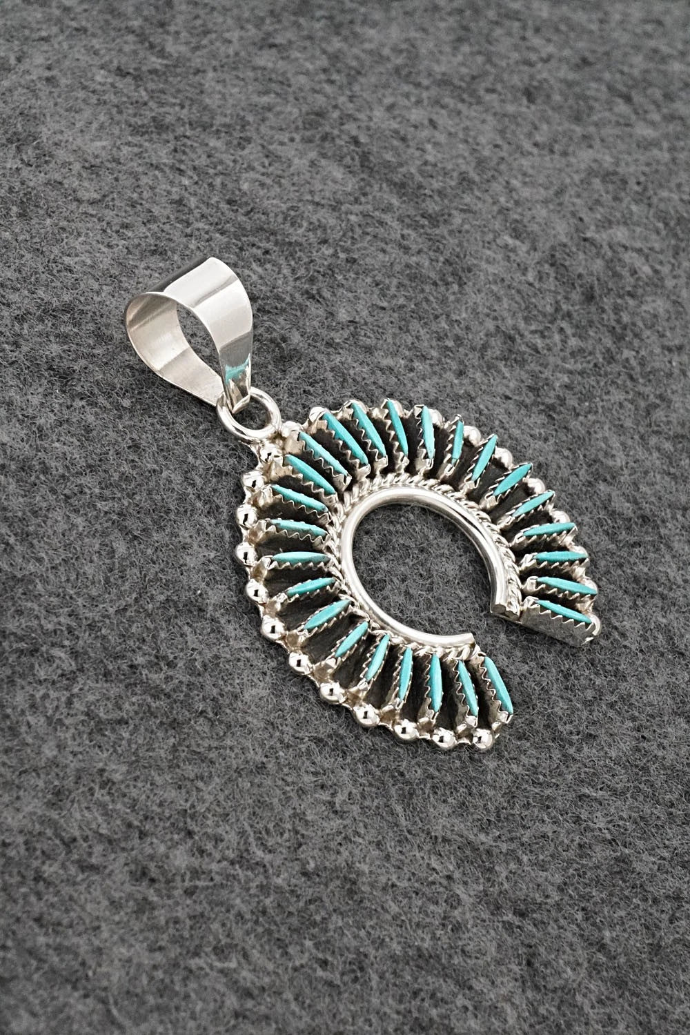 Turquoise & Sterling Silver Pendant - Roland Francisco