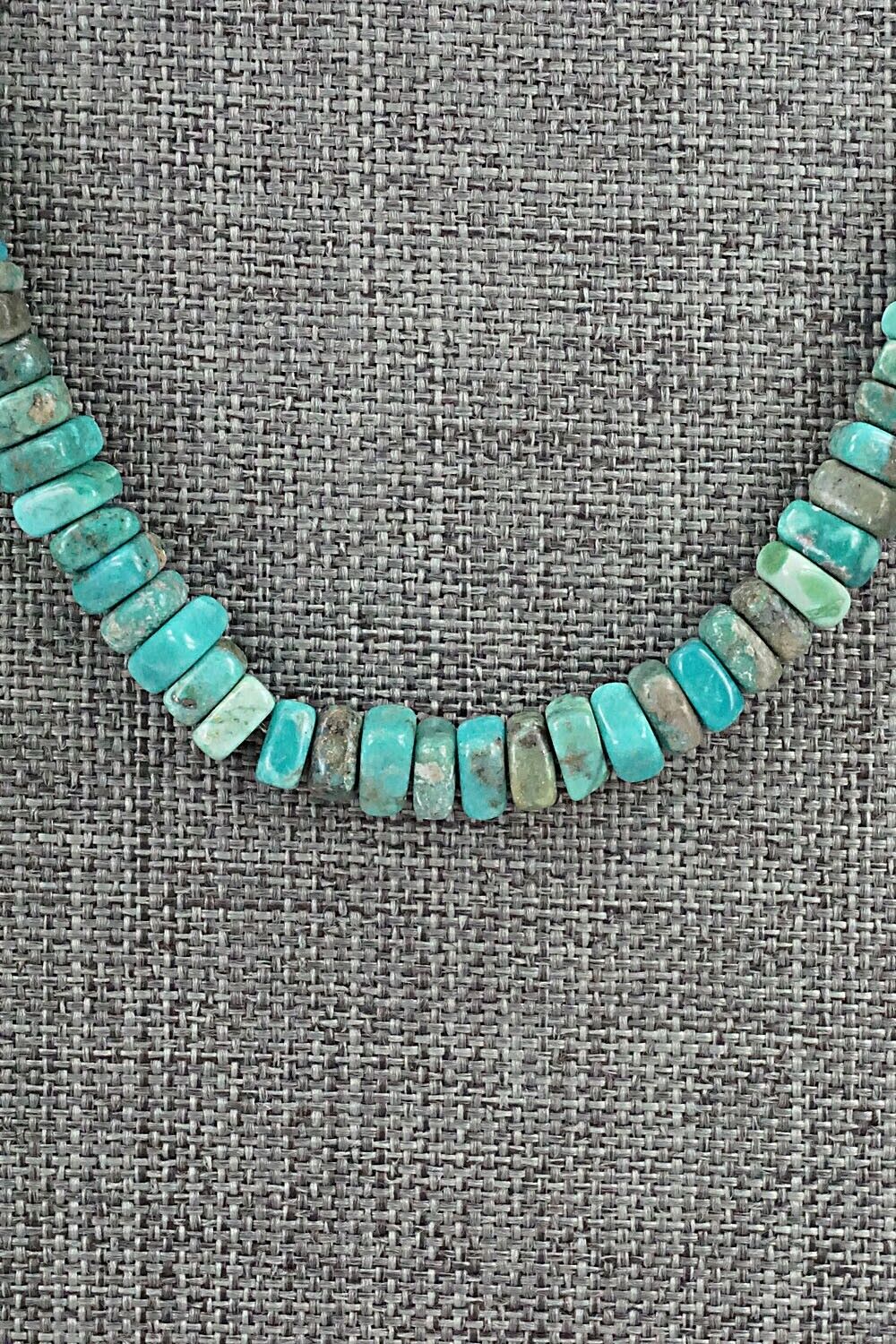 Turquoise & Sterling Silver Necklace 18" - Doreen Jake