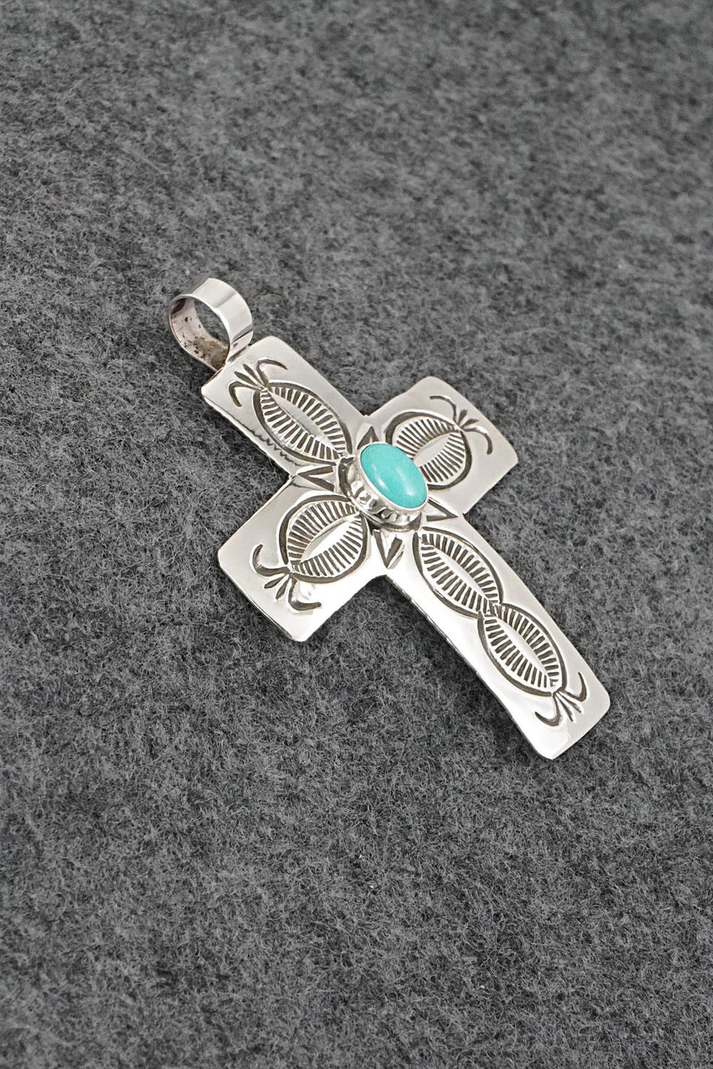 Turquoise & Sterling Silver Pendant - Arnold Blackgoat