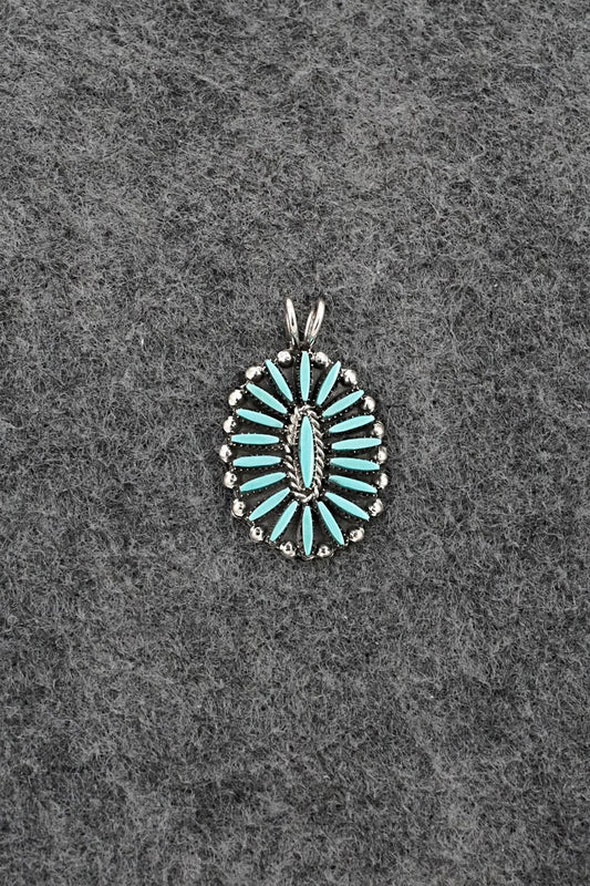 Turquoise & Sterling Silver Pendant - Fritzon Owaleon