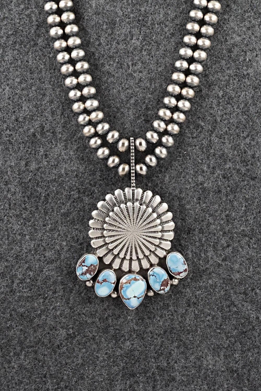 Turquoise & Sterling Silver Necklace - Tom Lewis