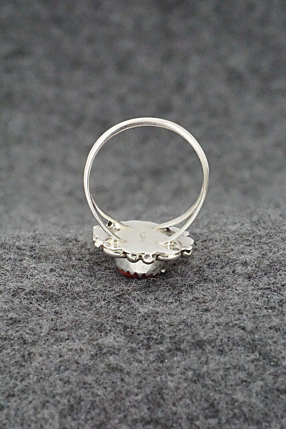 Spiny Oyster & Sterling Silver Ring - Freda Martinez - Size 7
