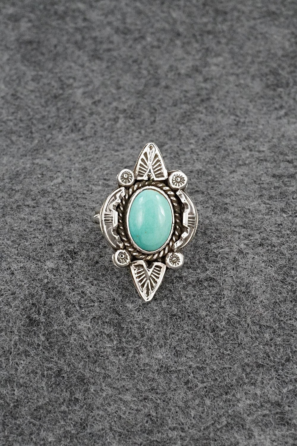 Turquoise & Sterling Silver Ring - Emerson Delgarito - Size 8.5
