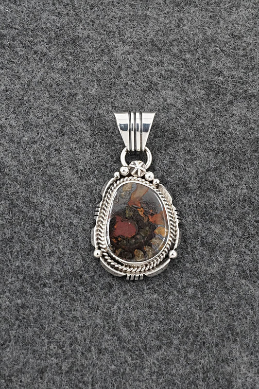 Ammonite & Sterling Silver Pendant - Samuel Yellowhair