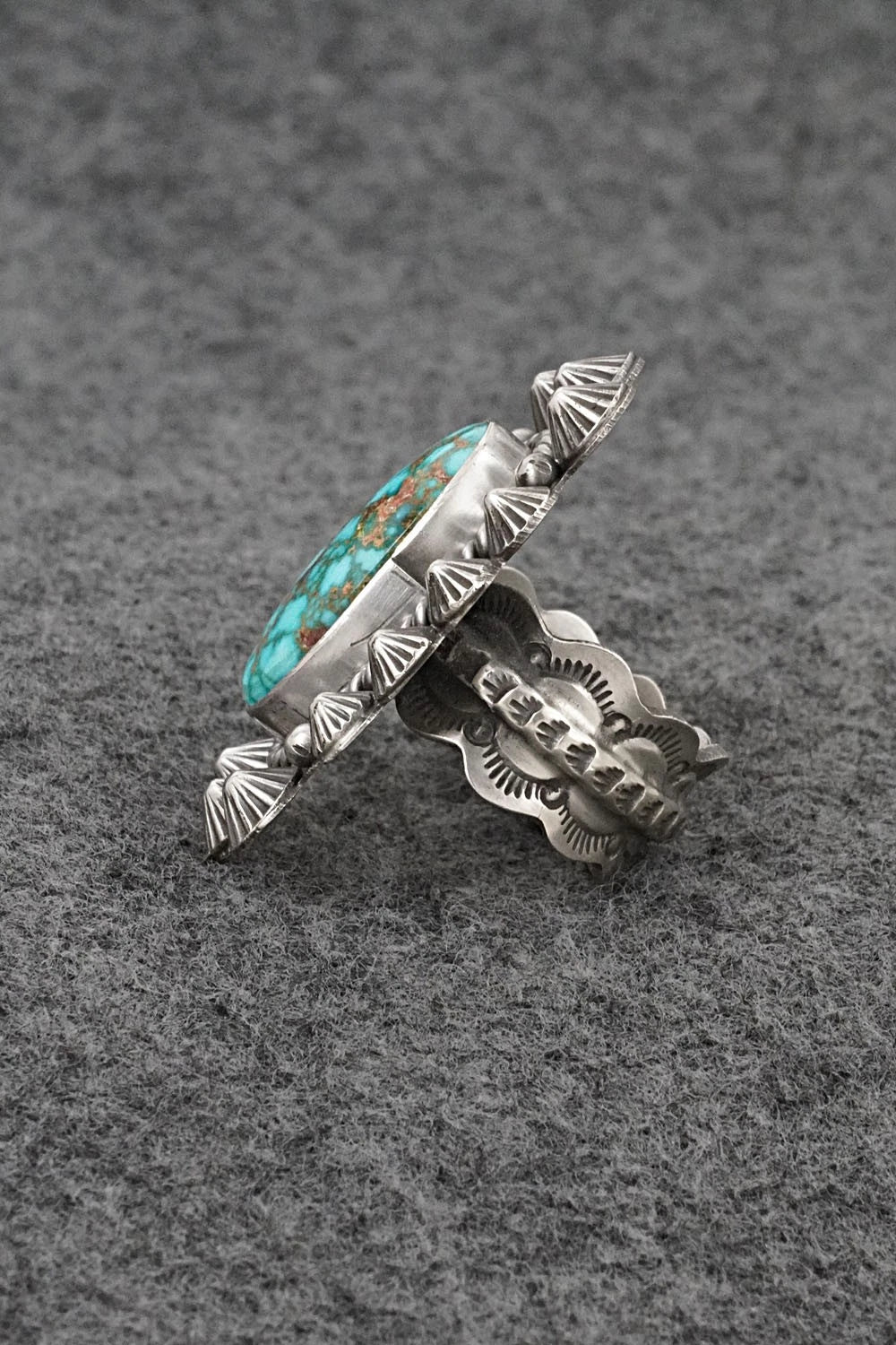 Turquoise & Sterling Silver Ring - Michael Calladitto - Size 7.5