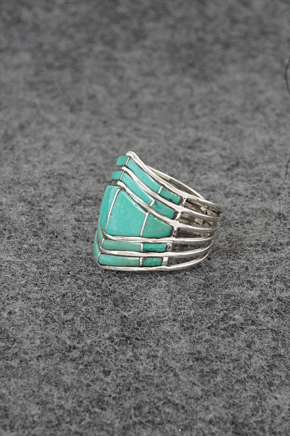 Turquoise & Sterling Silver Ring - Andrew Enrico - Size 9