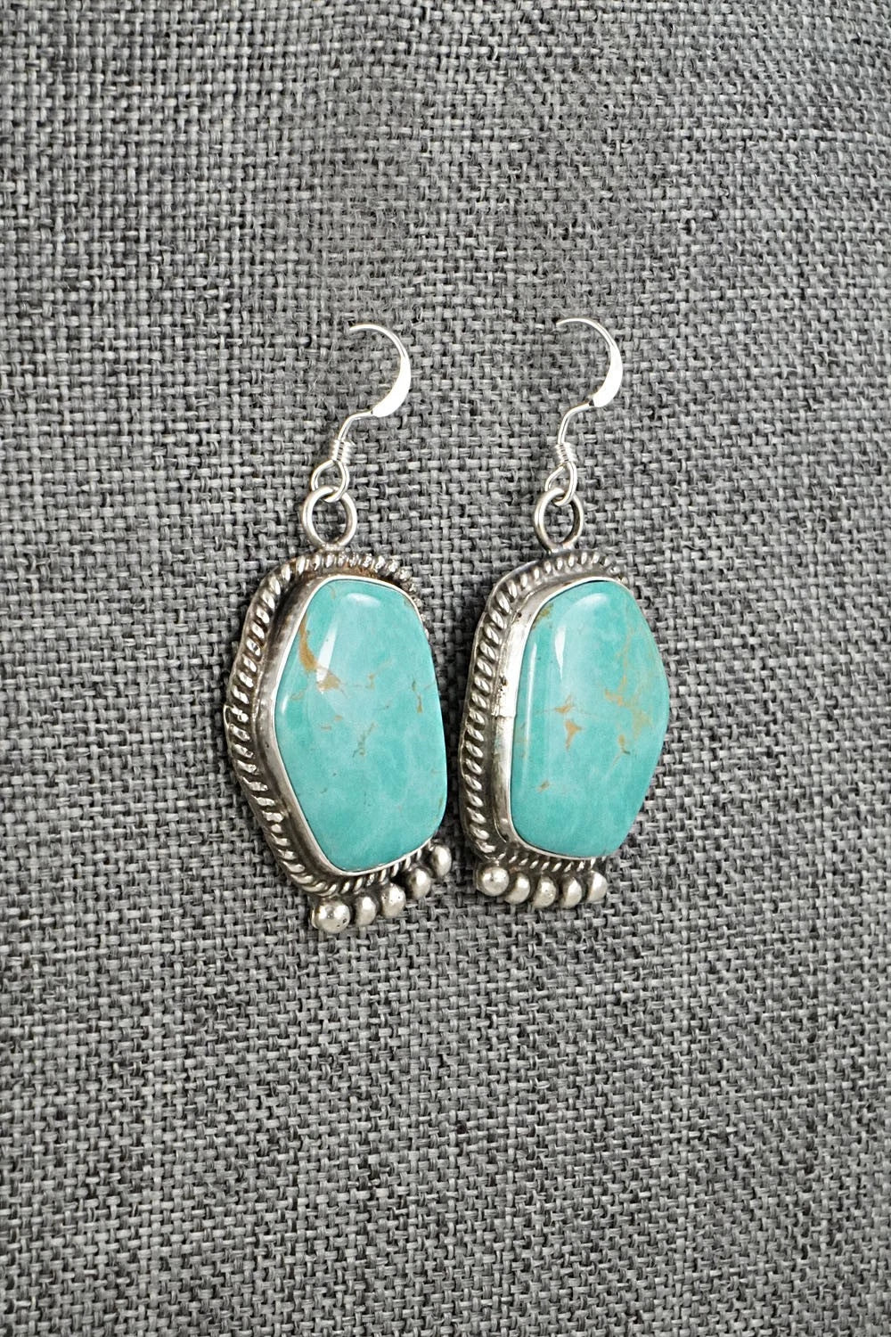 Turquoise & Sterling Silver Earrings - Leona Delgarito