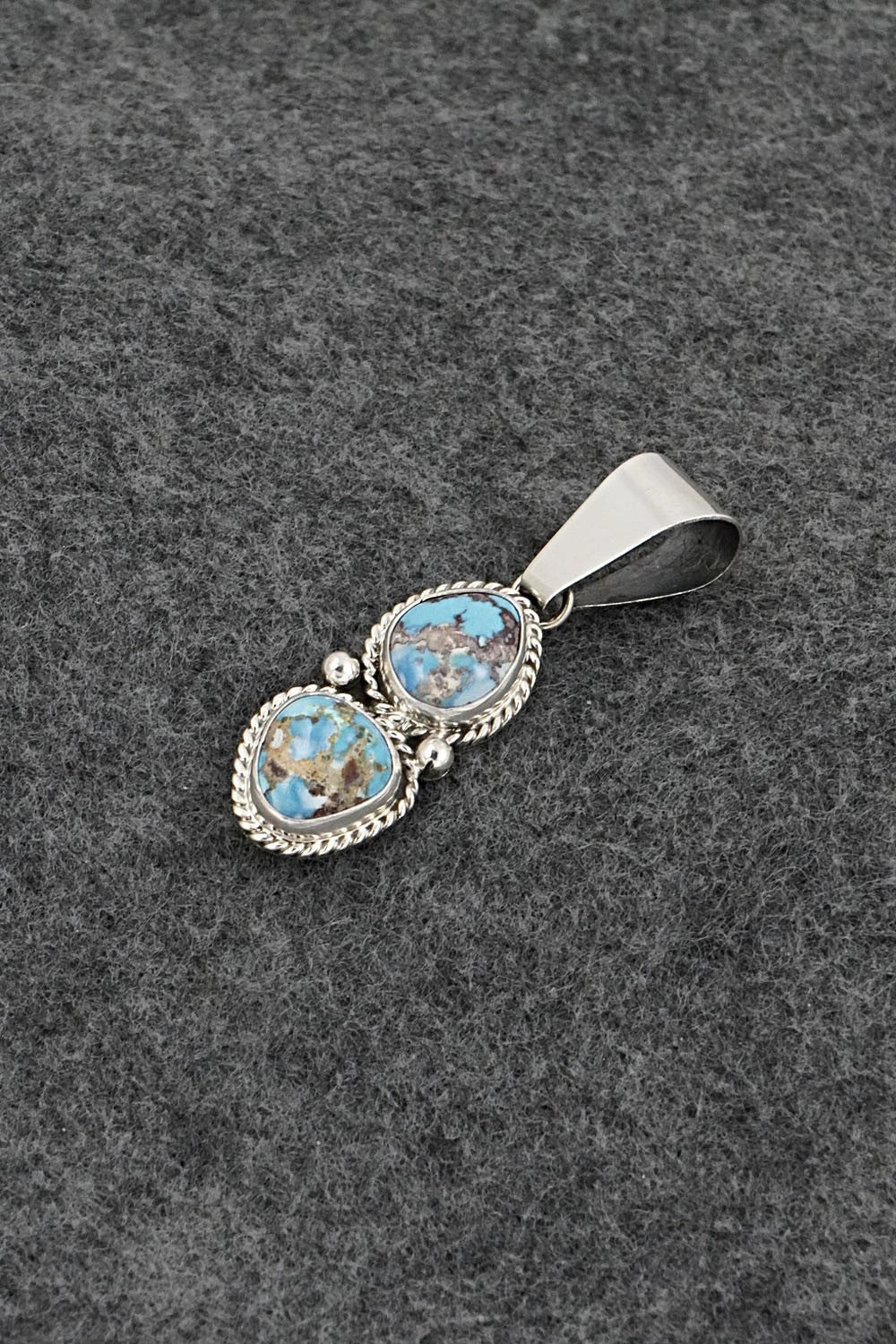 Turquoise & Sterling Silver Pendant - Eugene Gruber