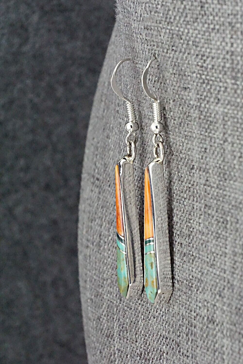 Multi-Stone & Sterling Silver Inlay Earrings - Marilyn Yazzie