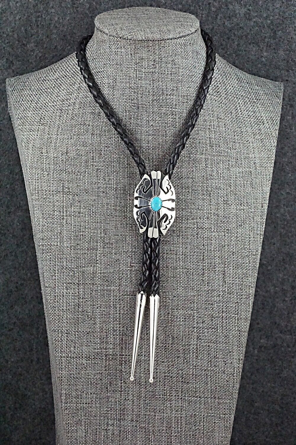Turquoise & Sterling Silver Bolo Tie - Rosita Singer