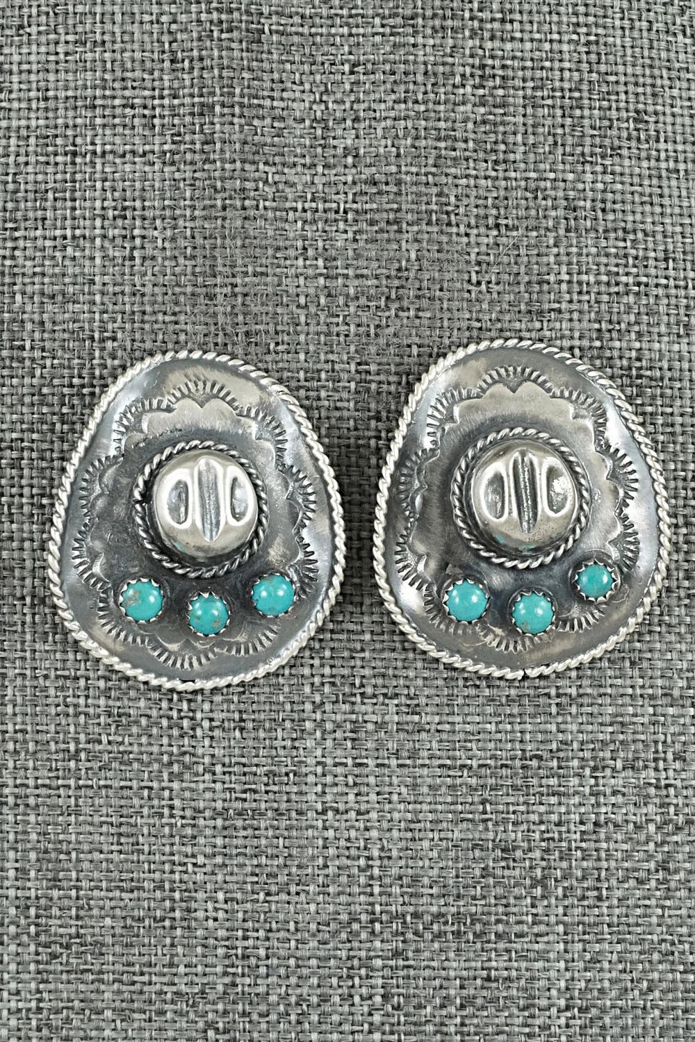Turquoise & Sterling Silver Earrings - Bobby Platero