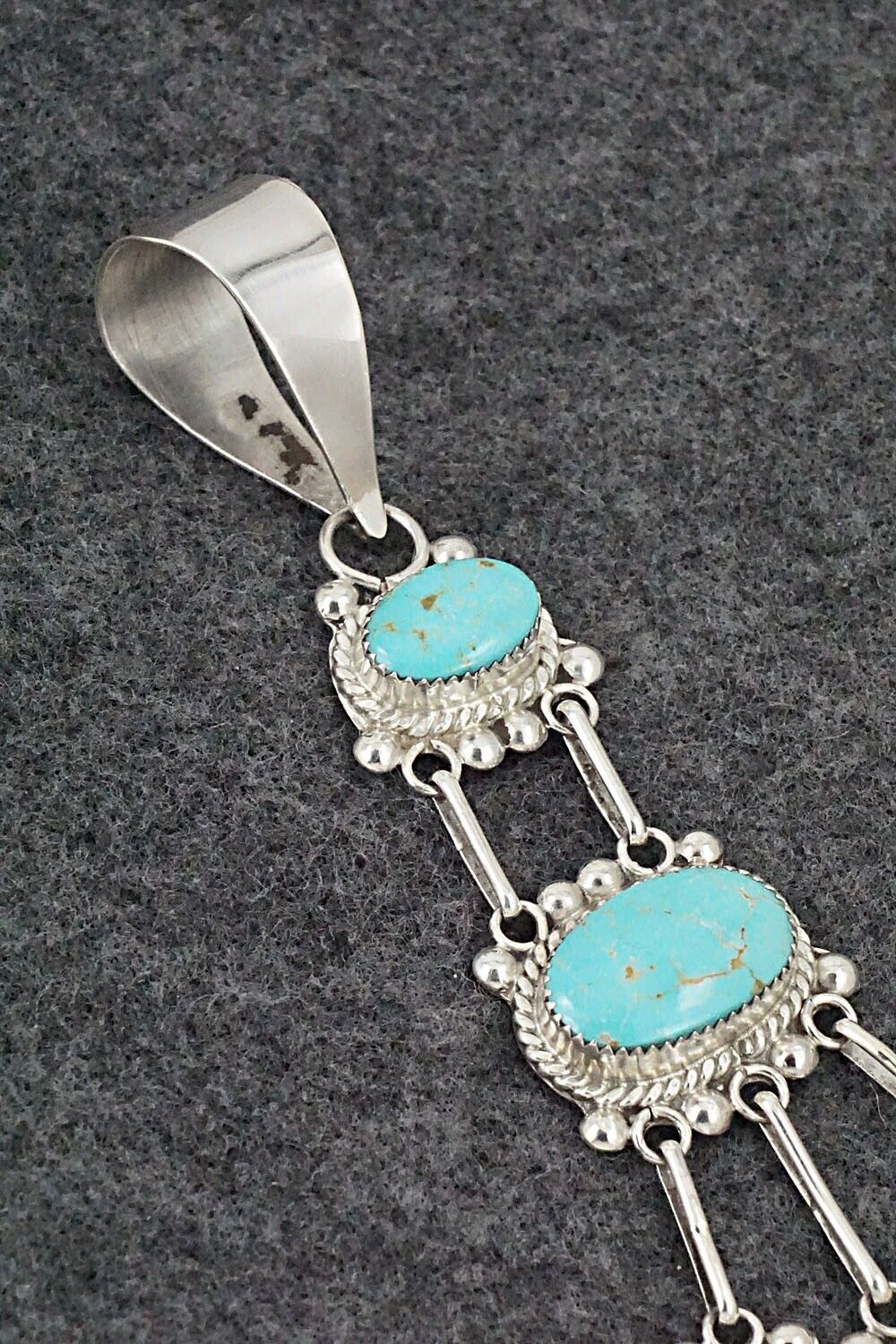 Turquoise & Sterling Silver Pendant - Kenny Calavaza