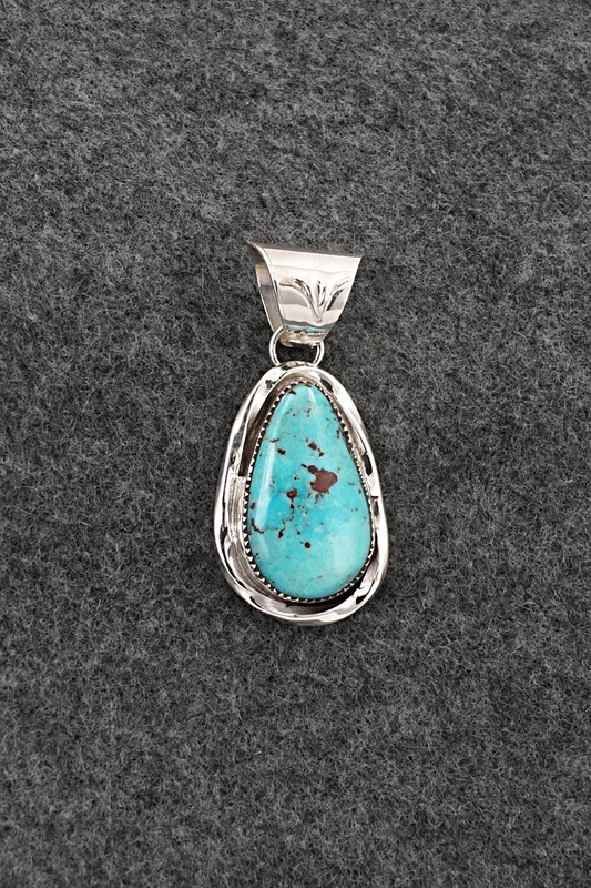 Turquoise & Sterling Silver Pendant - Ernest Hawthorne
