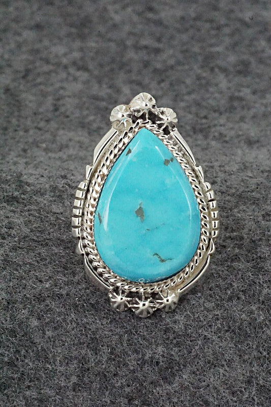 Turquoise & Sterling Silver Ring - Andrew Vandever - Size 8.5