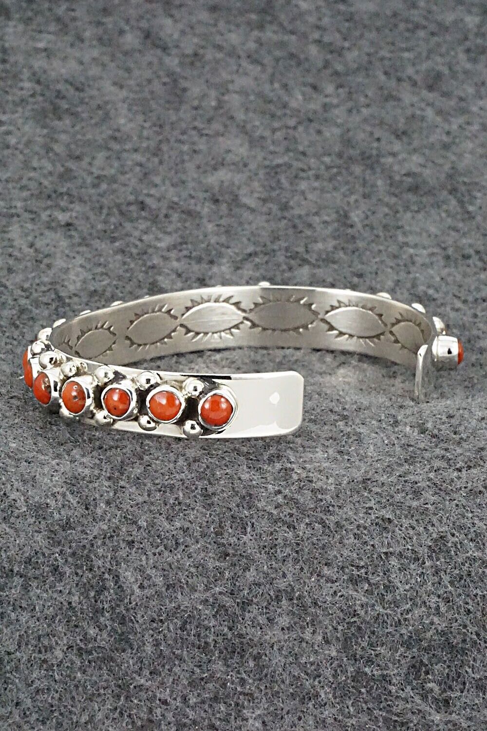 Coral & Sterling Silver Bracelet - Darlene Begay