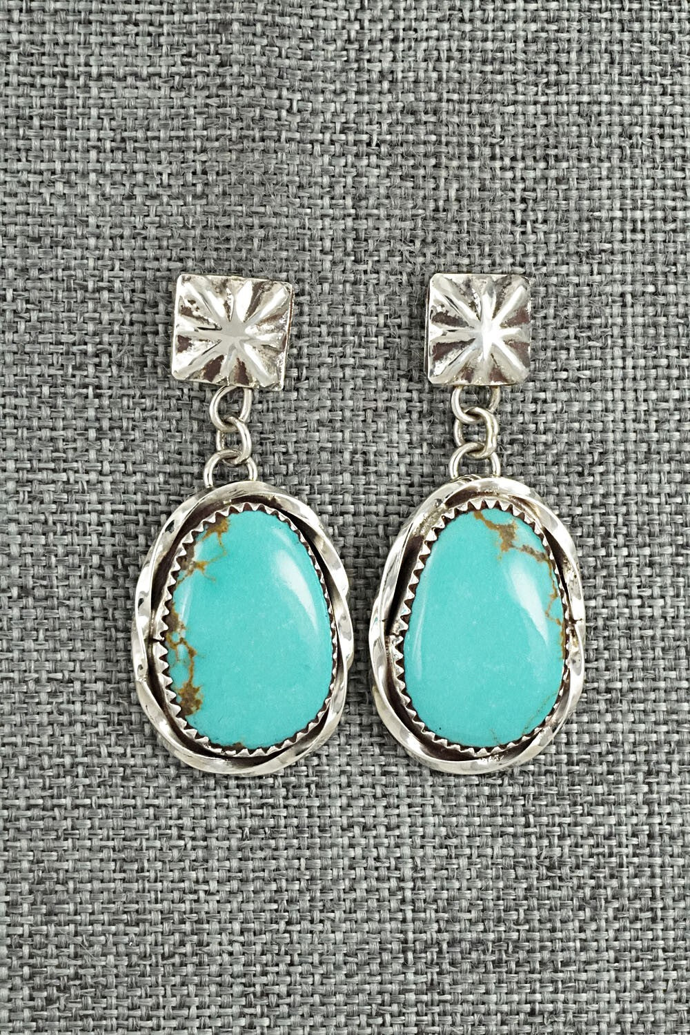 Turquoise & Sterling Silver Earrings - Ernest Hawthorne