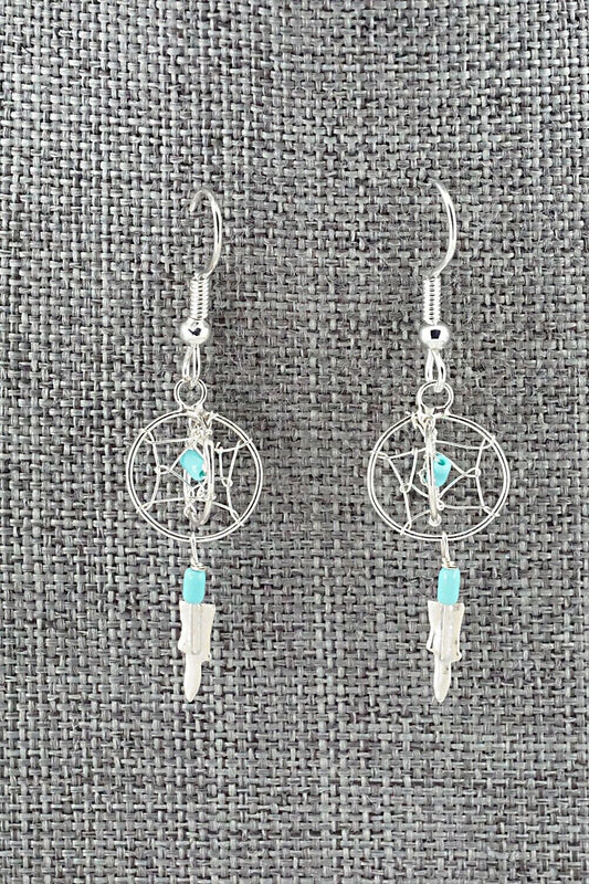 Turquoise & Sterling Silver Earrings - Lena Platero