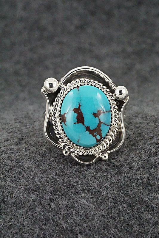 Turquoise & Sterling Silver Ring - Leslie Nez - Size 11