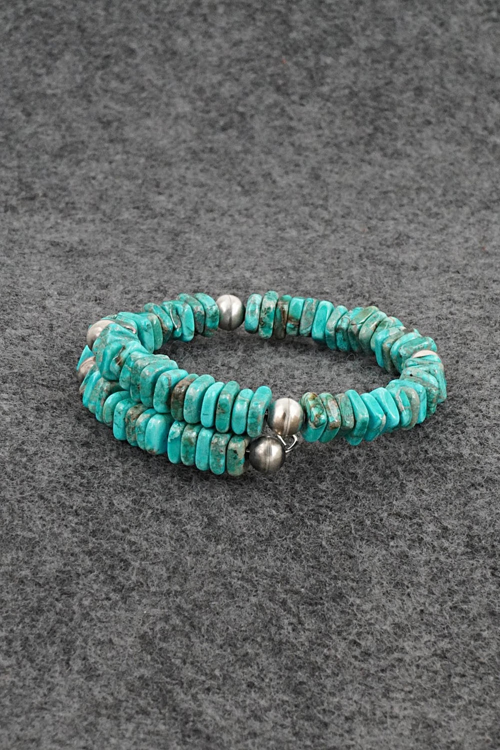Turquoise & Sterling Silver Bracelet - Doreen Jake