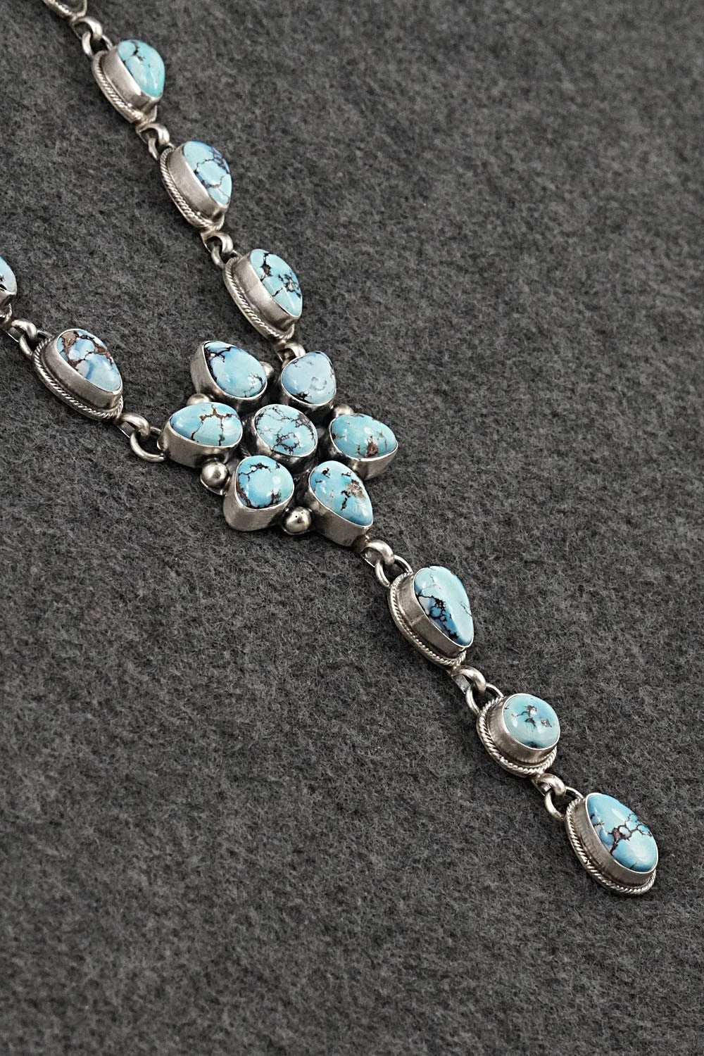 Turquoise & Sterling Silver Necklace and Earrings Set - Kathleen Livingston