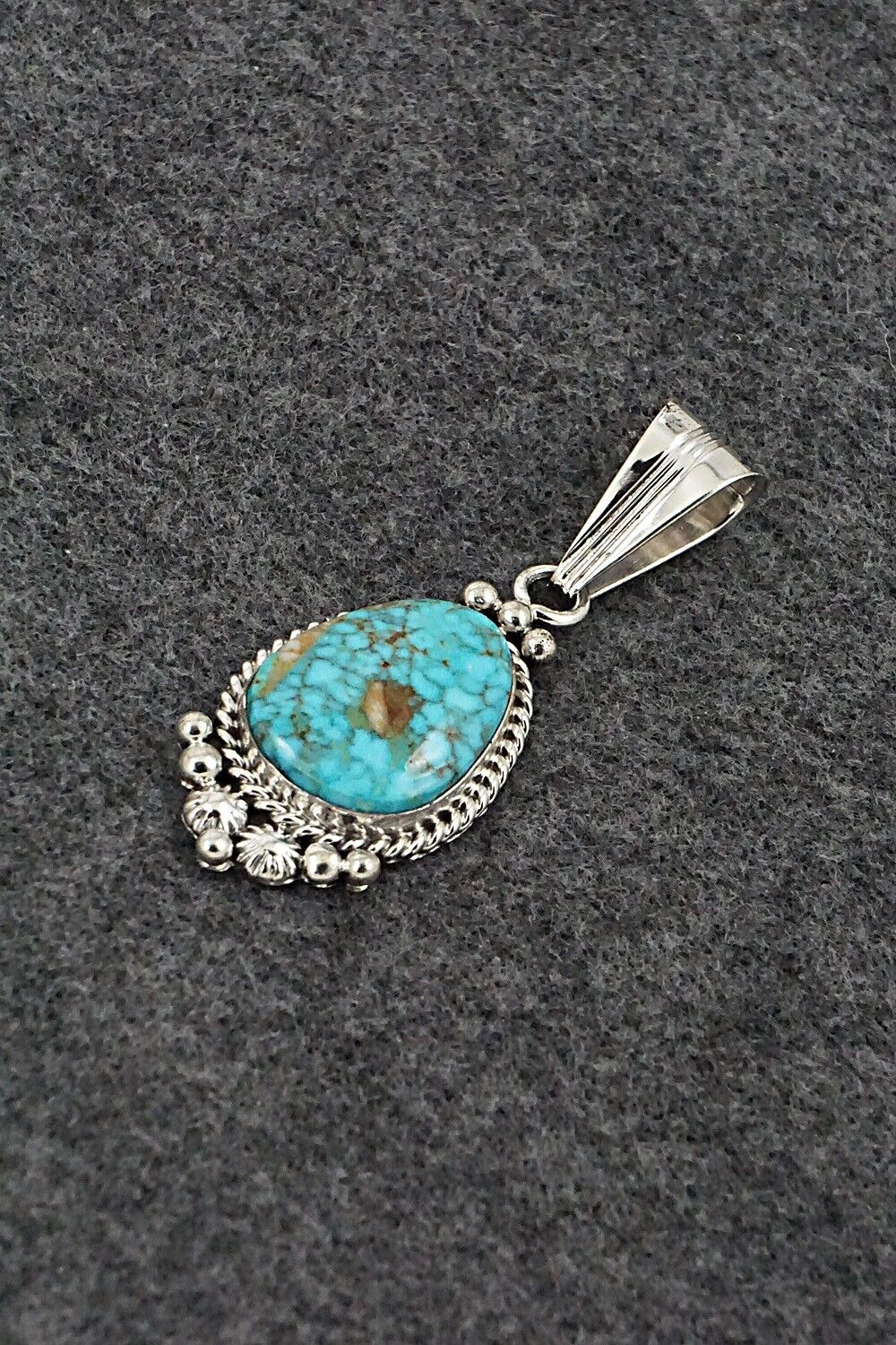 Turquoise & Sterling Silver Pendant - Samuel Yellowhair