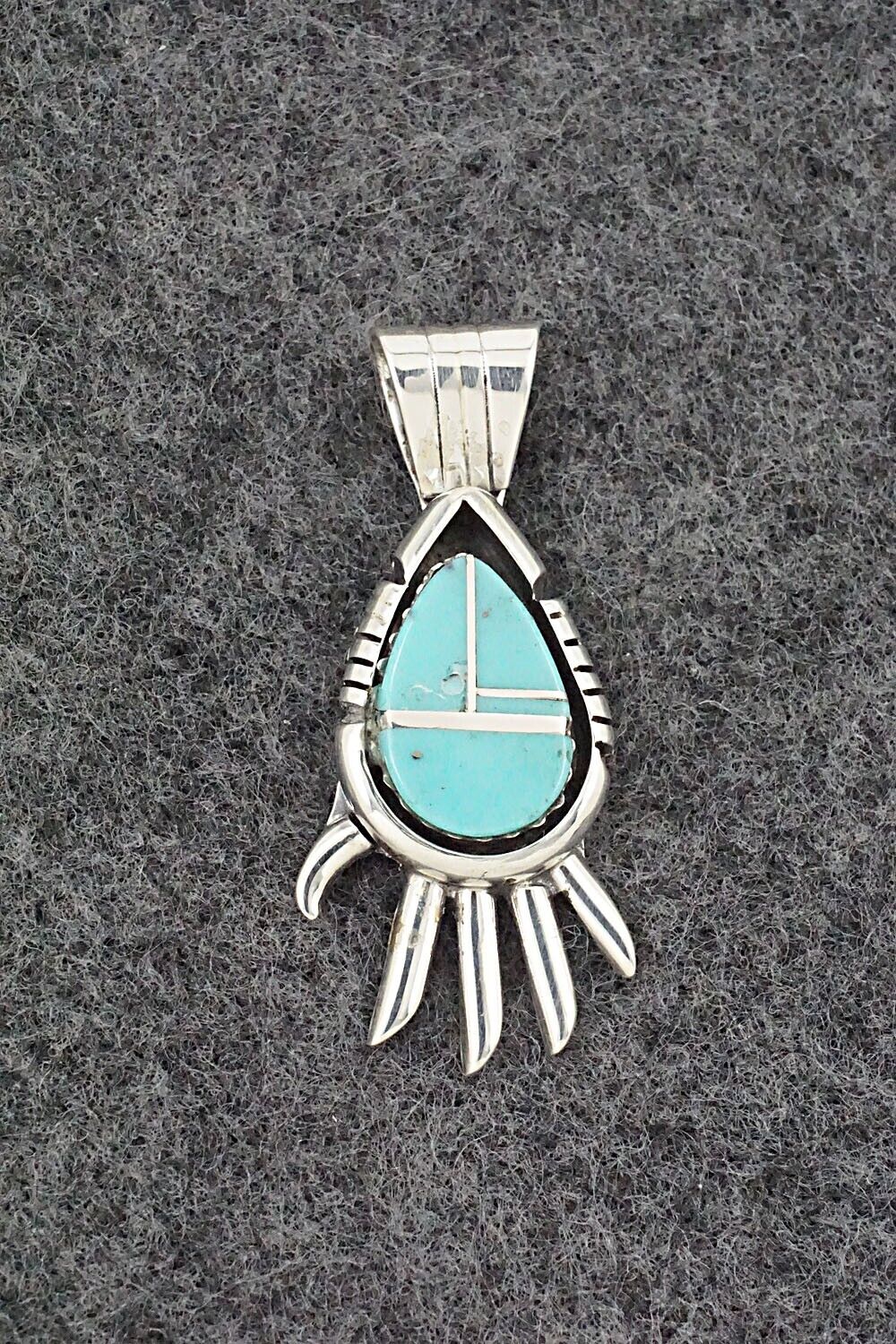 Turquoise & Sterling Silver Pendant - James Manygoats