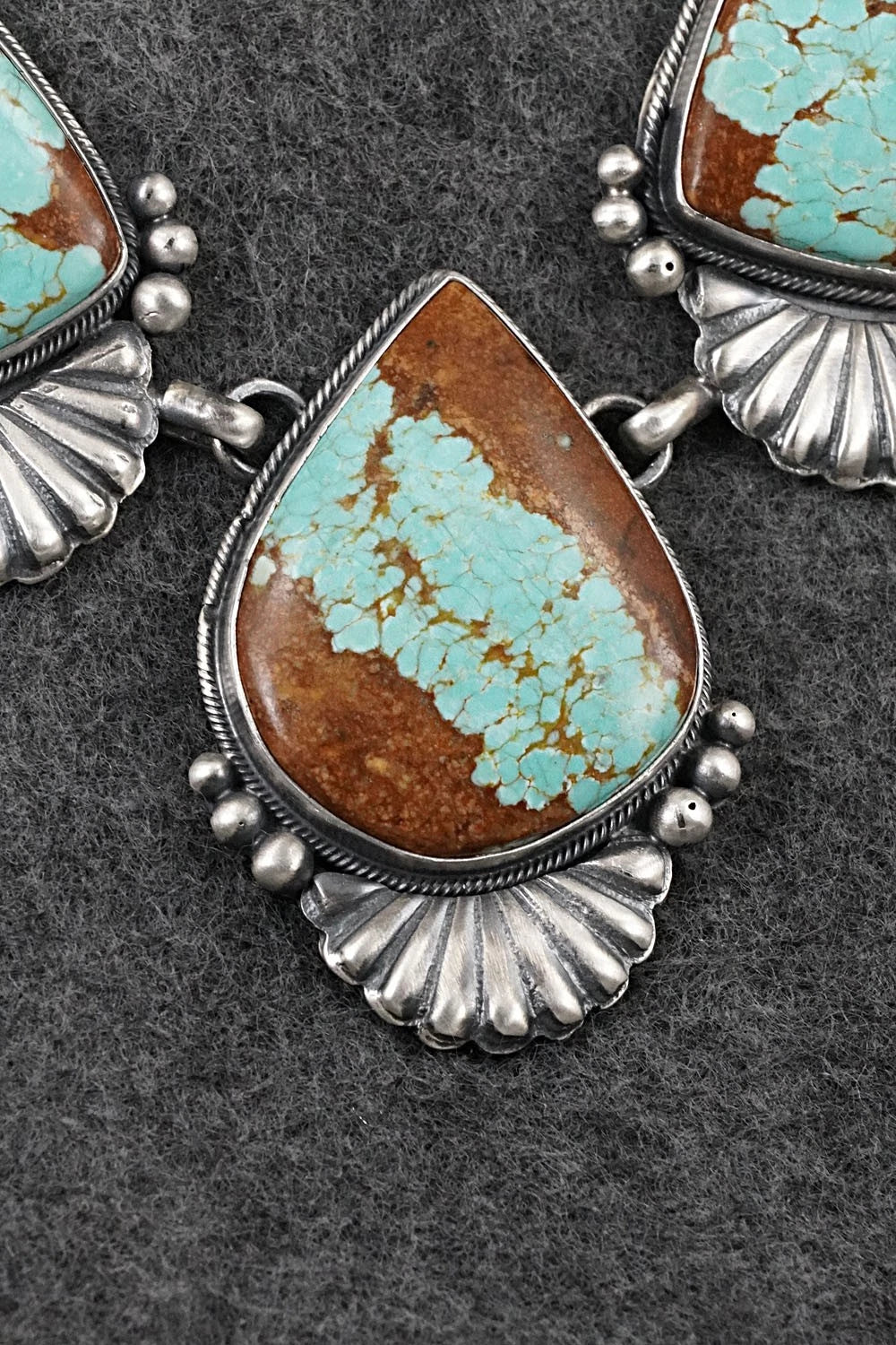 Turquoise & Sterling Silver Necklace and Earrings Set - Paul Livingston