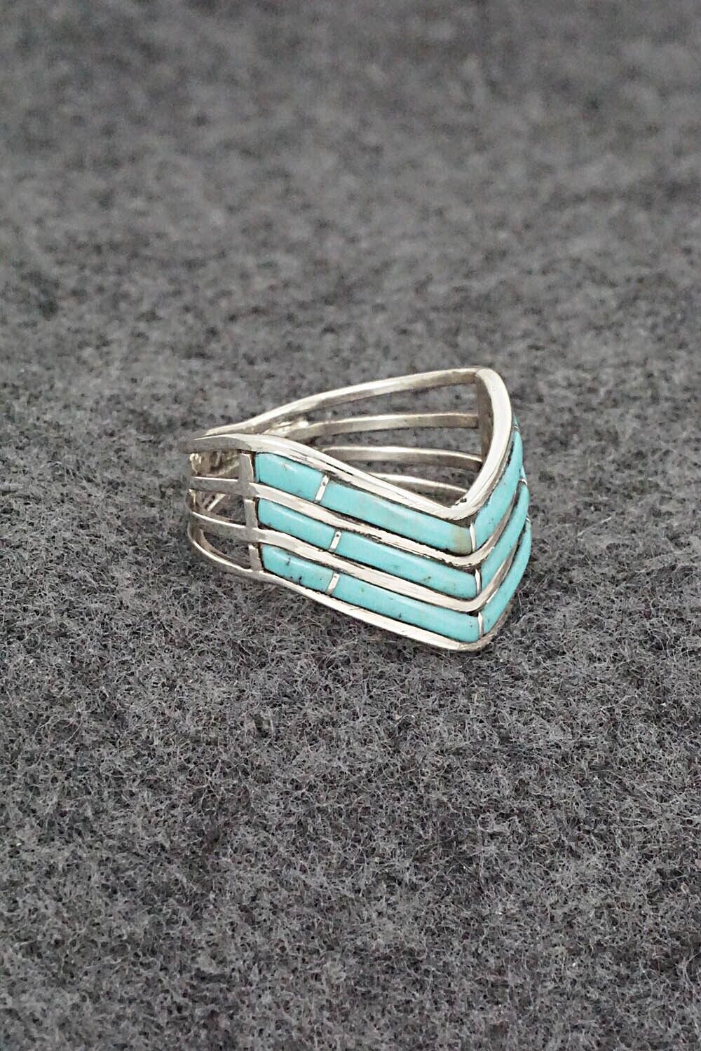 Turquoise & Sterling Silver Ring - Andrew Enrico - Size 8