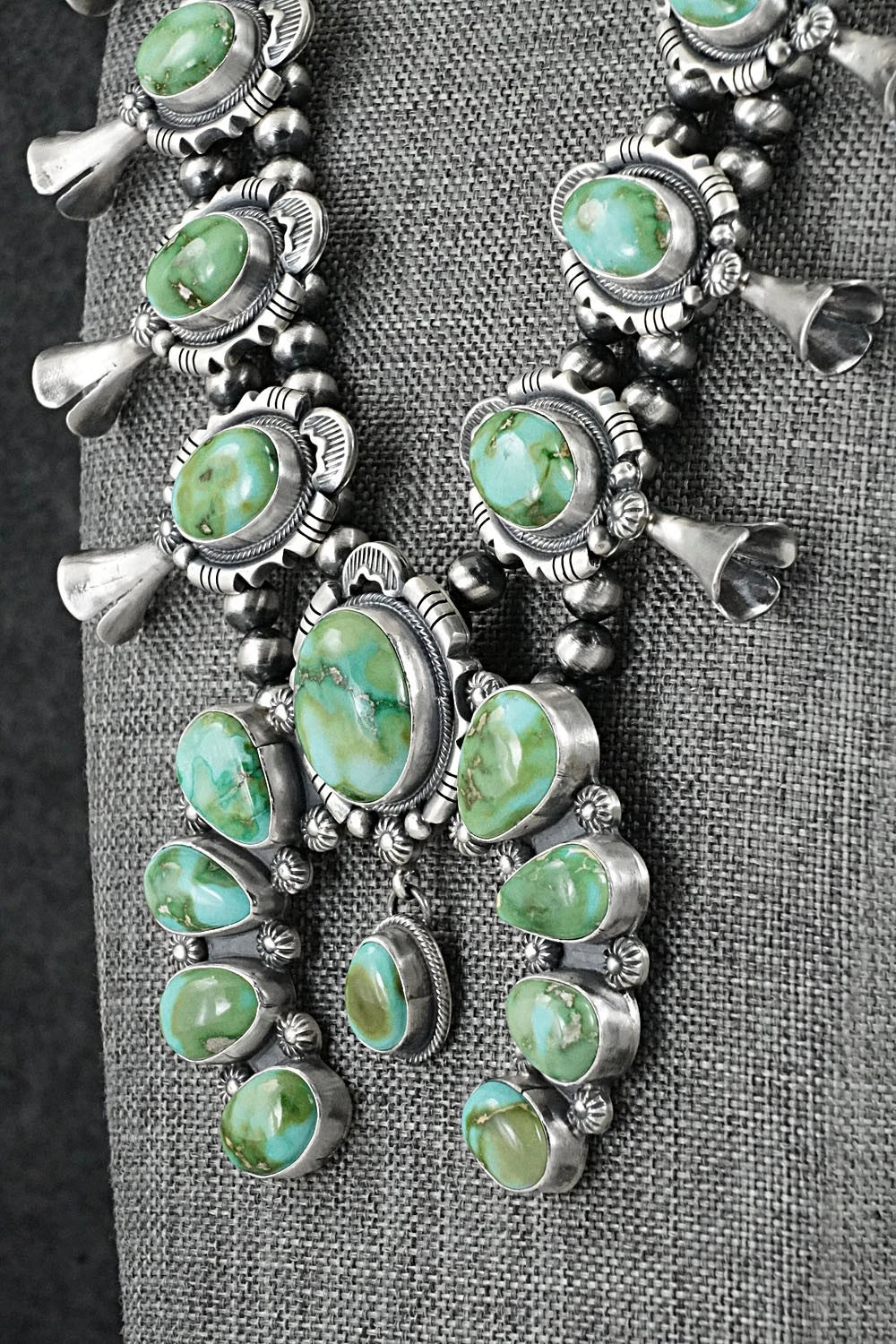 Turquoise & Sterling Silver Squash Blossom Set - Jackson Hoskie
