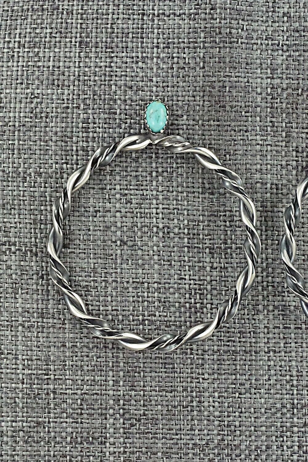 Turquoise & Sterling Silver Earrings - Nelson Leonard Jr.