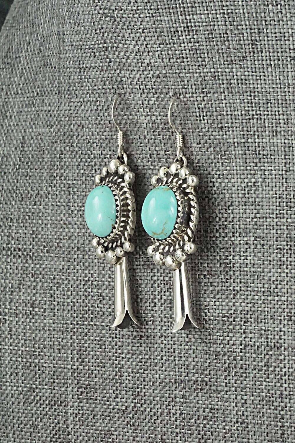 Turquoise & Sterling Silver Earrings - Vernon Johnson