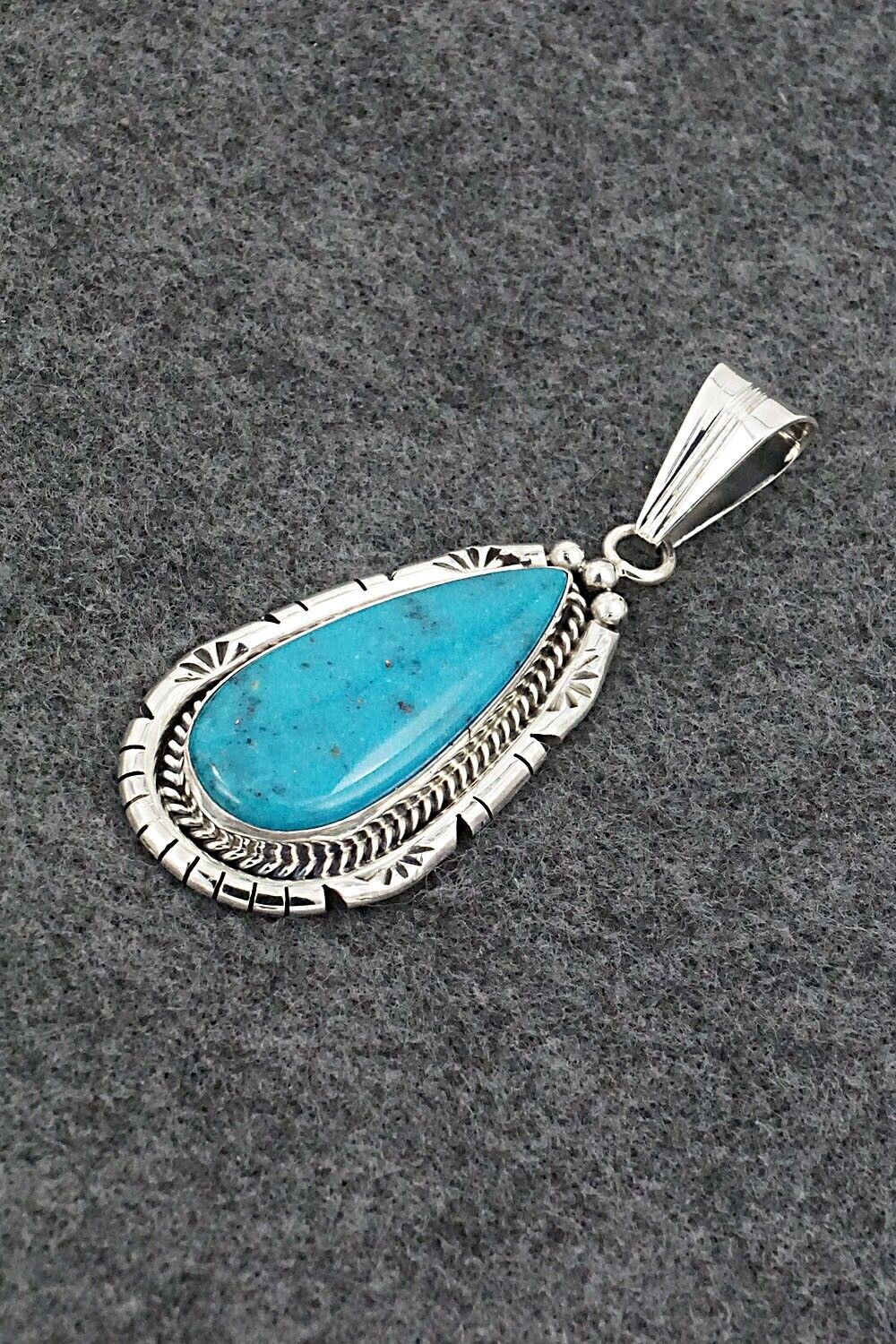 Turquoise & Sterling Silver Pendant - Samuel Yellowhair