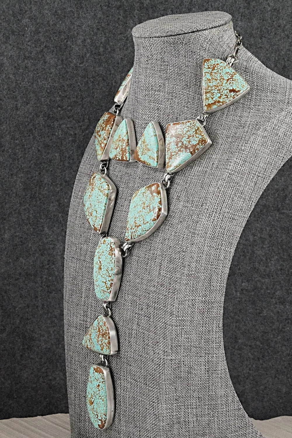 Turquoise & Sterling Silver Necklace and Earrings Set - Darrin Livingston