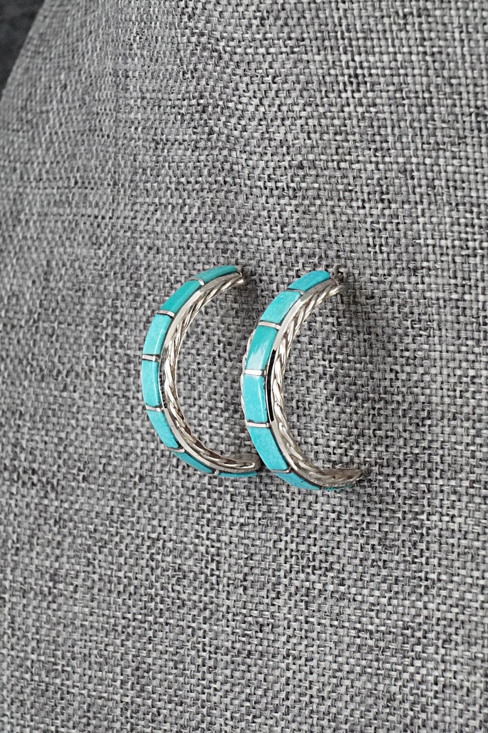 Turquoise & Sterling Silver Earrings - Malcolm Chavez