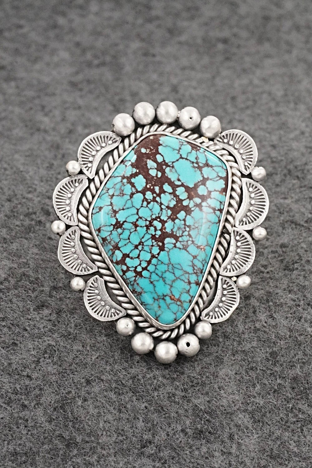 Turquoise & Sterling Silver Ring - Rosita Calladitto - Size 9.5