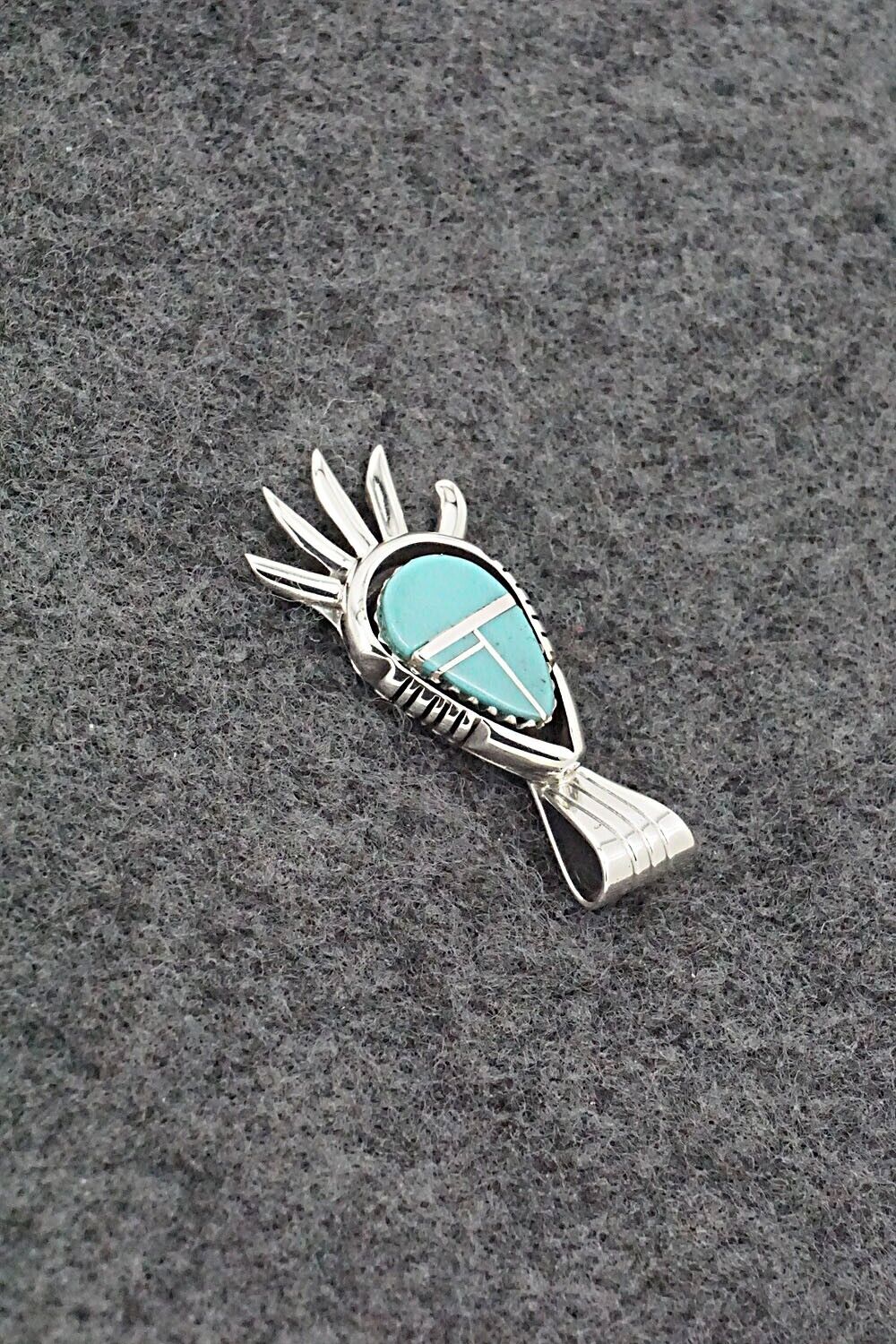 Turquoise & Sterling Silver Pendant - James Manygoats