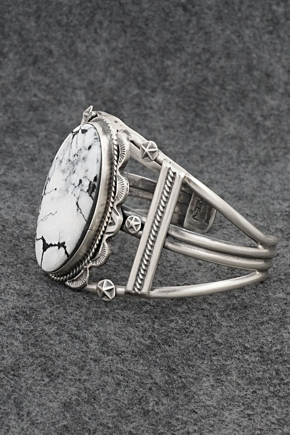 White Buffalo & Sterling Silver Bracelet - Vernon Johnson