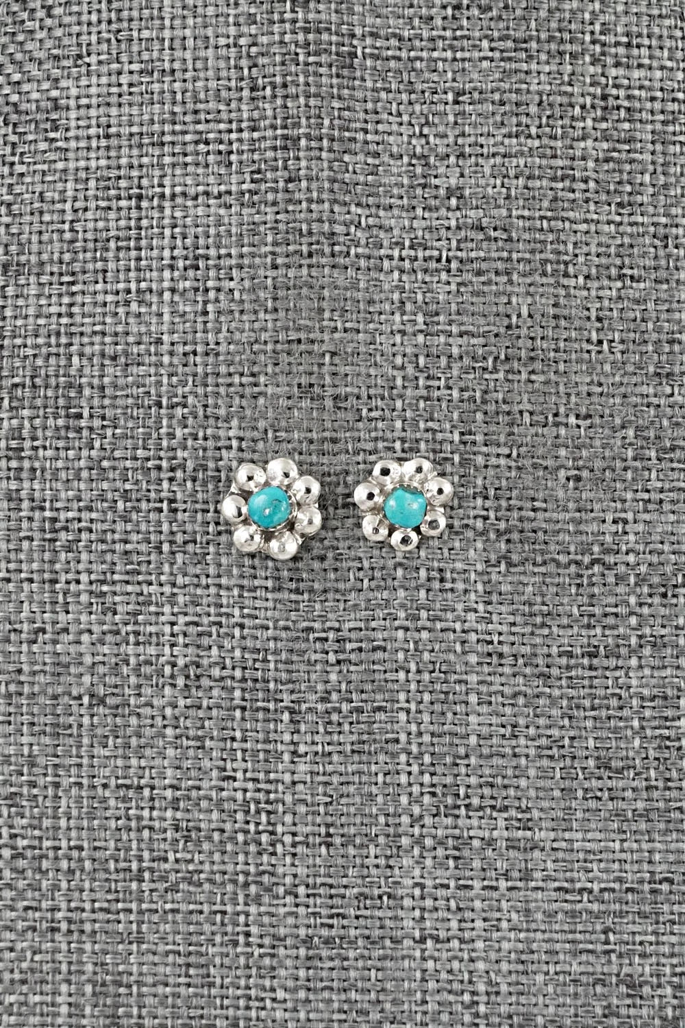Turquoise and Sterling Silver Earrings - Ronald Yatsattie